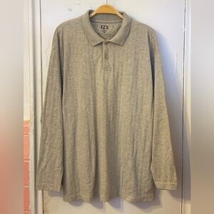 Haggar Ribbed Knit Long-sleeve Polo